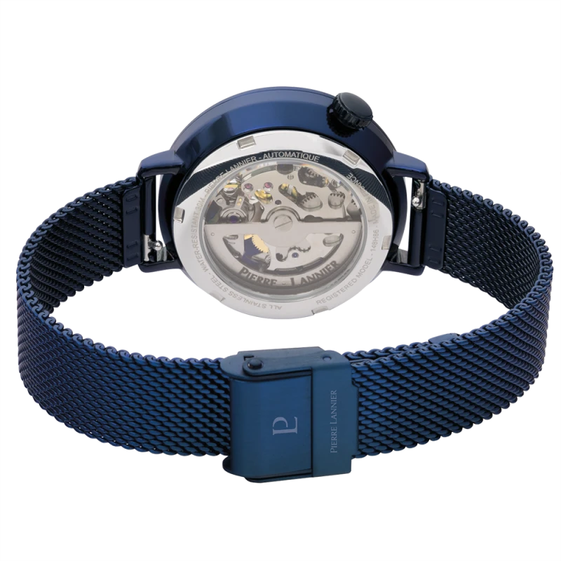 Dos Montre Pierre Lannier - Australe - Maille Milanaise Bleue