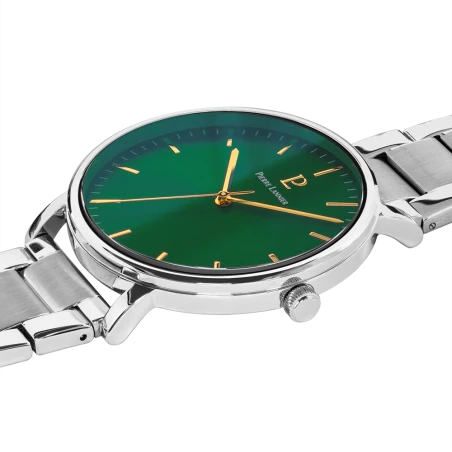 Cadran Montre Pierre Lannier - Essential - Cadran Vert - Acier Argent
