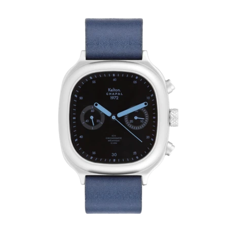 Montre Kelton X Chapal 1972 - Chronographe Skyblue - Cuir Bleu
