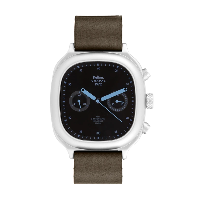 Montre Kelton X Chapal 1972 - Chronographe Skyblue - Cuir Taupe