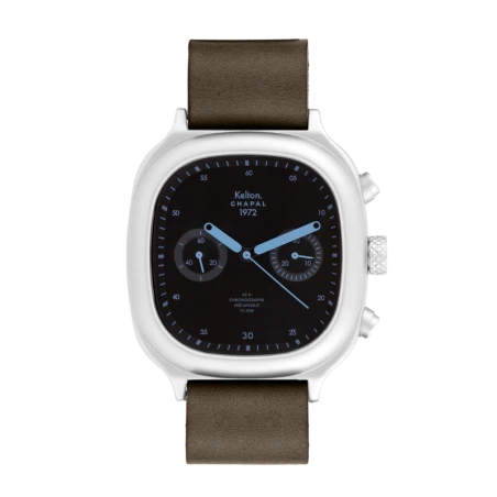 Montre Kelton X Chapal 1972 - Chronographe Skyblue - Cuir Taupe