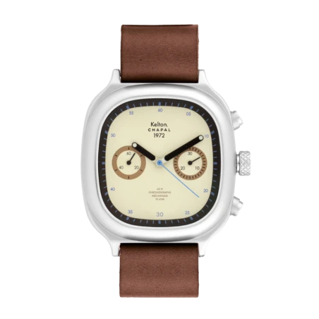 Montre Kelton X Chapal 1972 - Chronographe Skysand - Cuir Brun