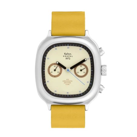 Montre Kelton X Chapal 1972 - Chronographe Skysand - Cuir Jaune