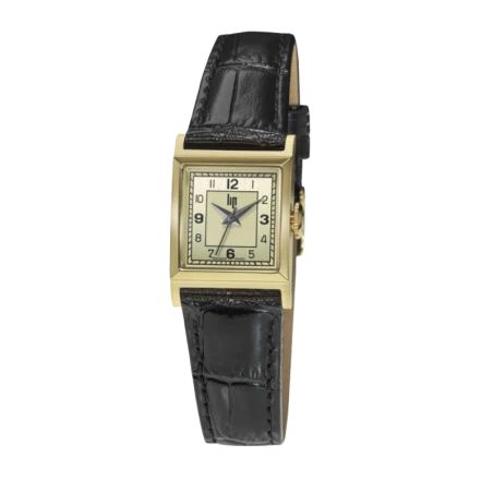 Montre LIP - C18 Churchill - Cuir Noir - Cadran Doré