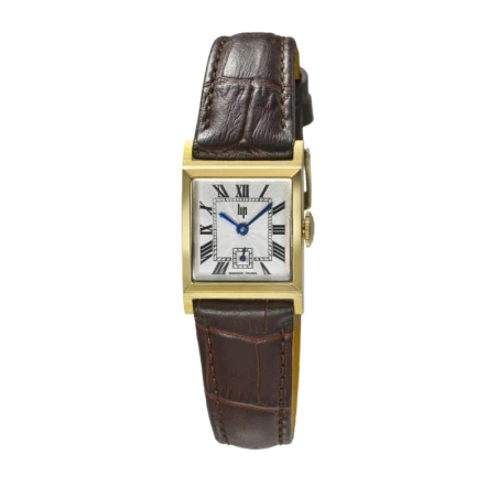 Montre LIP - C18 Churchill - Cuir Façon Croco - Marron et Doré