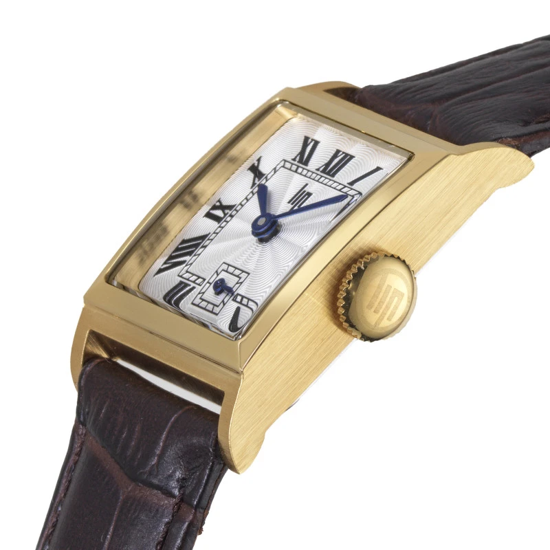 Profil Montre LIP - C18 Churchill - Cuir Façon Croco - Marron et Doré