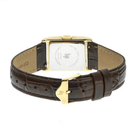 Dos Montre LIP - C18 Churchill - Cuir Façon Croco - Marron et Doré