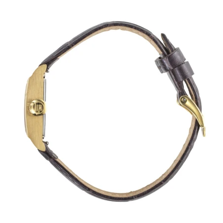 Coté Montre LIP - C18 Churchill - Cuir Façon Croco - Marron et Doré