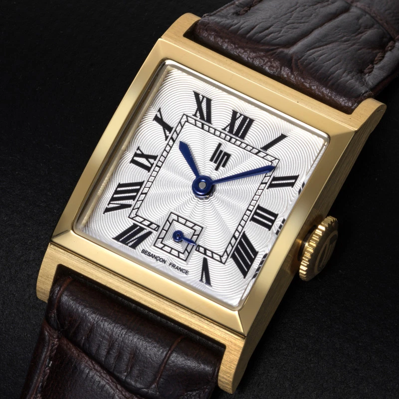 Cadran Montre LIP - C18 Churchill - Cuir Façon Croco - Marron et Doré
