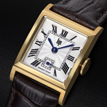 Cadran Montre LIP - C18 Churchill - Cuir Façon Croco - Marron et Doré