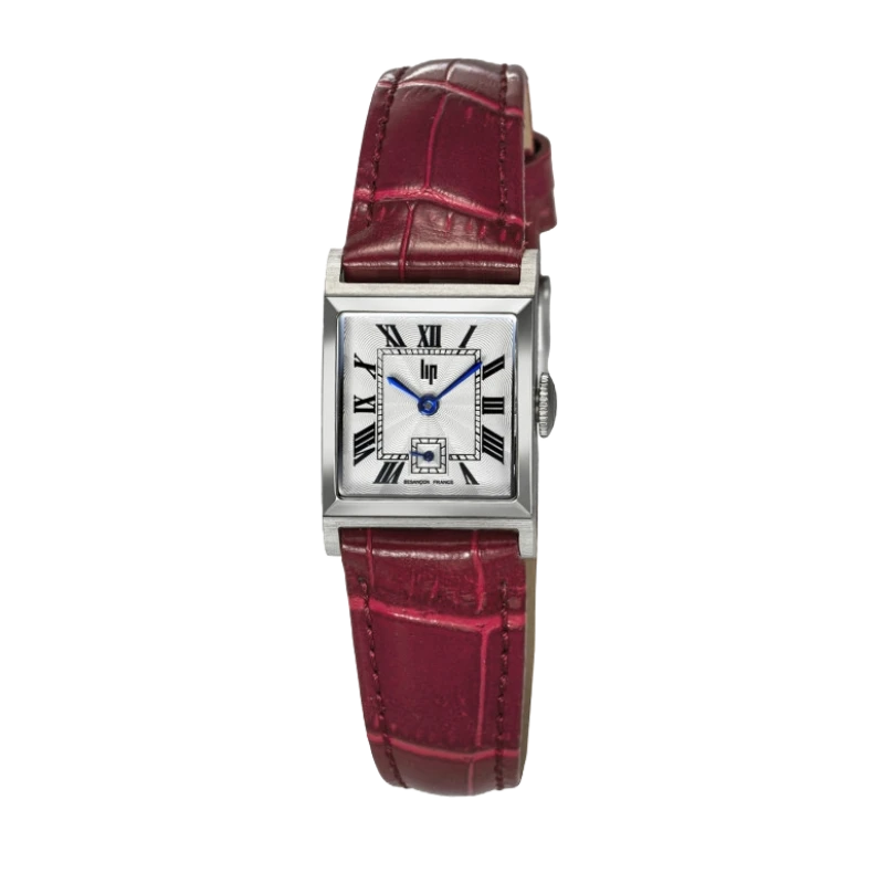 Montre LIP - C18 Churchill - Cuir Façon Croco Rouge