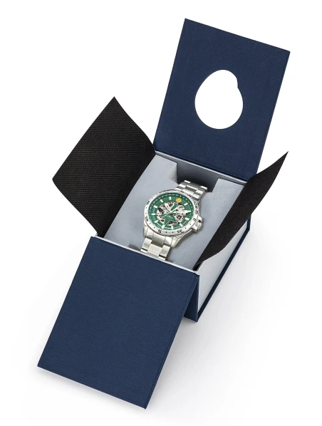 Coffret Montre Patrouille de France - Athos 8 - Automatique - Acier Argenté Cadran Vert