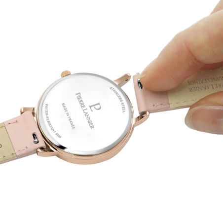 Clip Bracelet de montre Pierre Lannier - Femme - Cuir Rose 12mm