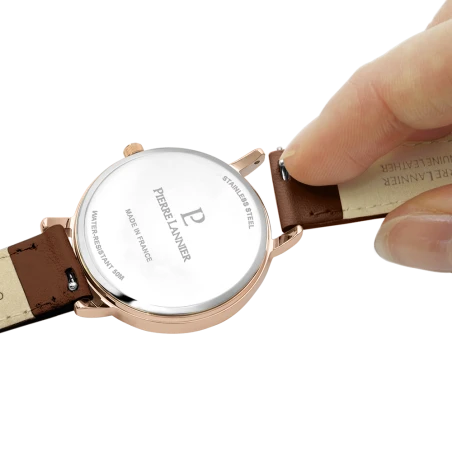 Clip Bracelet de montre Pierre Lannier - Femme - Cuir Marron 14mm