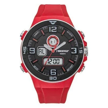 Face Montre Ruckfield Sport Anadigital Multifonction Silicone Rouge