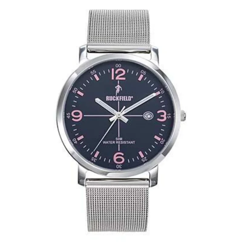 Montre Ruckfield - Rugby - Multifonctions - Argenté et Bleu