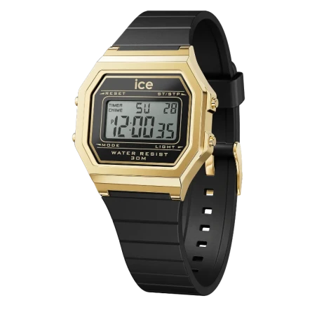 Montre Digitale ICE Digit Retro Black Gold Noir
