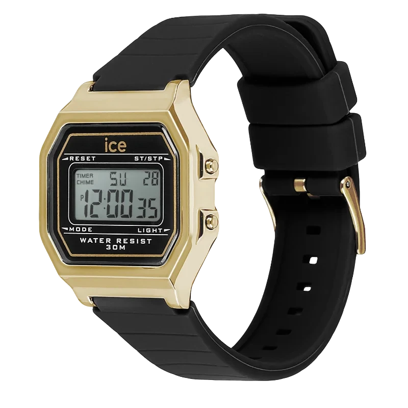 Montre Digitale ICE Digit Retro Black Gold Noir