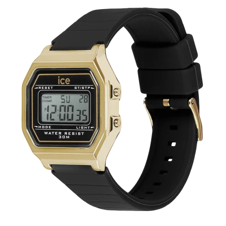 Montre Digitale ICE Digit Retro Black Gold Noir