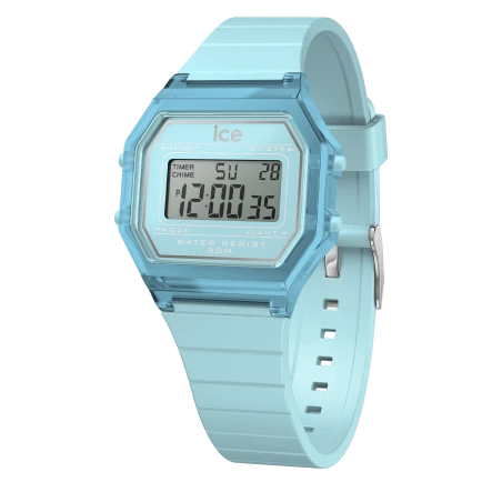 Montre Digitale ICE Digit Retro Sky Blue Bleu