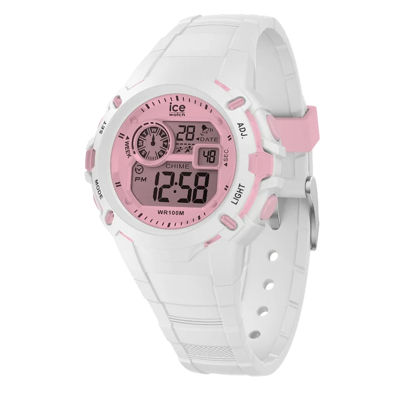 ICE digit explorer - White Pink – Montre Digitale Élégante