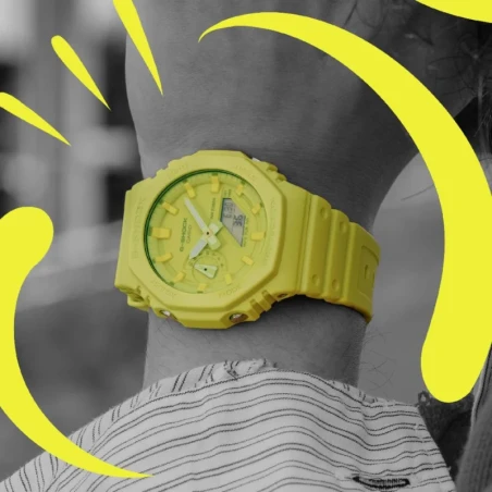 Casio G-Shock GA-2100-9A9ER : Montre Monochrome Jaune Mat