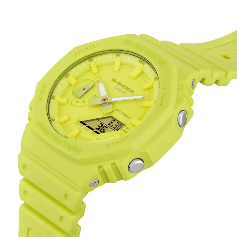 Casio G-Shock GA-2100-9A9ER : Montre Monochrome Jaune Mat