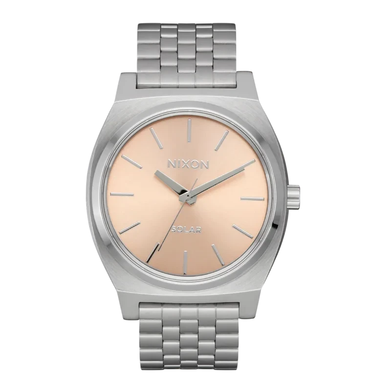 Montre Nixon - Time Teller Solar - Silver / Salmon