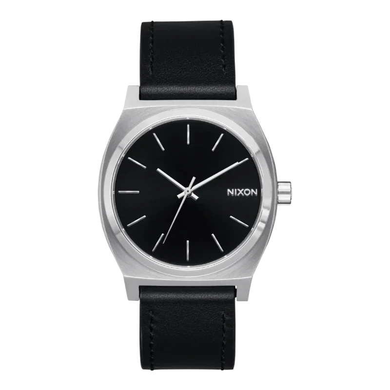 Montre Nixon - Time Teller Leather - Argent / noir