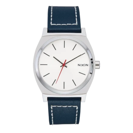 Montre Nixon - Time Teller Leather - Silver / Cloud / Indigo