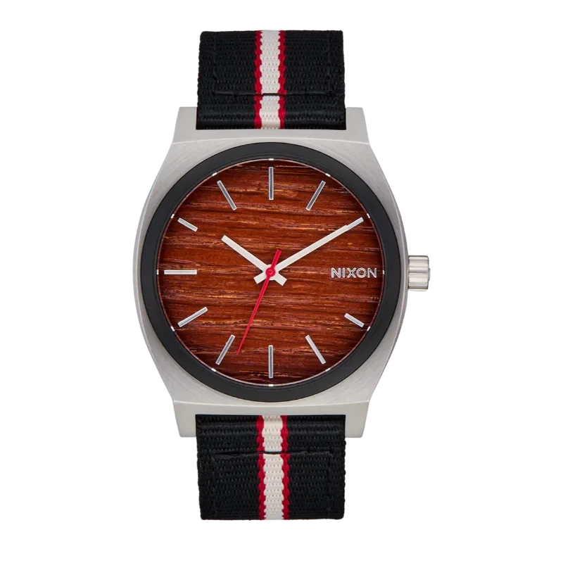 Montre Nixon - Time Teller Nylon - Silver / Rosewood / Black Stripe