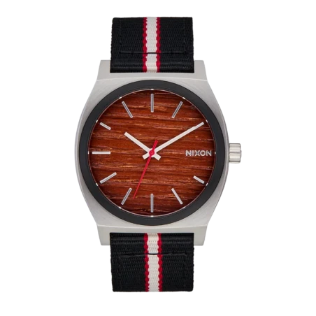 Montre Nixon - Time Teller Nylon - Silver / Rosewood / Black Stripe