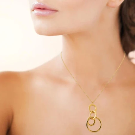 Collier Acier PVD Doré - porté