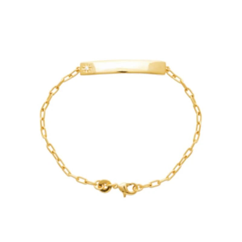 Bracelet Identité Plaqué Or 750 3Mic Oz 18cm