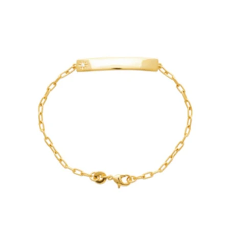 Bracelet Identité Plaqué Or 750 3Mic Oz 18cm