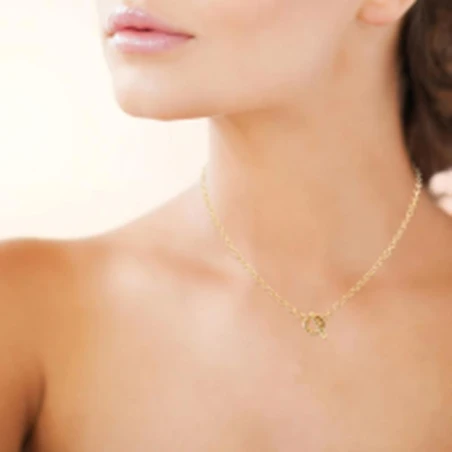 Collier Plaqué Or 750 3Mic 45cm porté