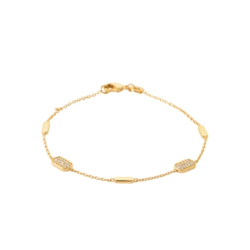 Bracelet Plaqué Or 750 3Mic Oz 18cm