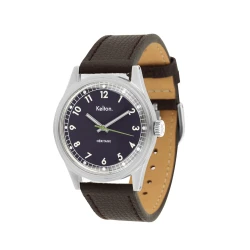 Kelton Héritage cadran navy bracelet cuir Epsom marron
