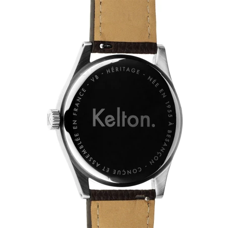 Montre Kelton Héritage Navy Epsom Marron | 9126022 | montre vintage française - Club de la Montre