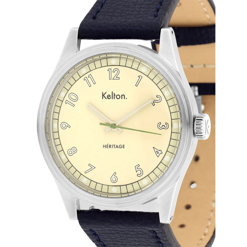 Montre Kelton Héritage Champagne Epsom Navy | 9126112 | montre vintage française - Club de la Montre