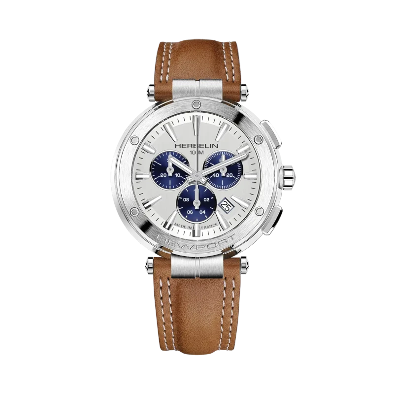 Michel Herbelin Newport Chrono 37688A42GD Quartz Acier Cuir Camel