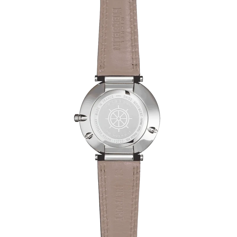 Michel Herbelin Newport Slim Quartz 12722AP15 Bleu Cuir Alligator