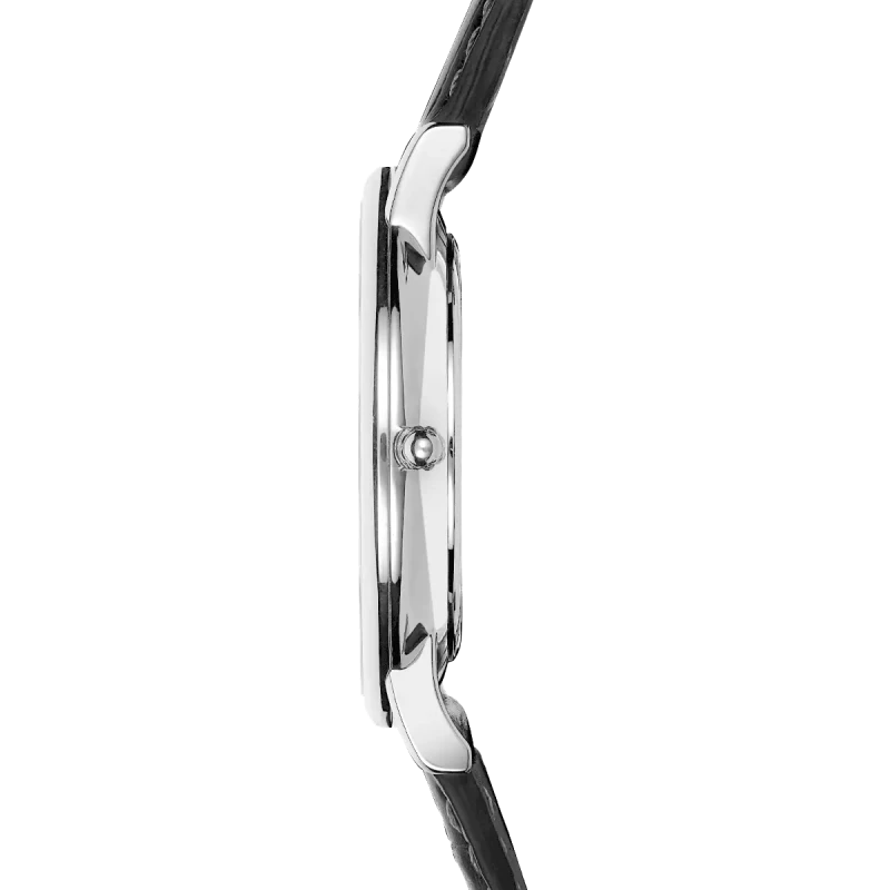 Michel Herbelin Classique Quartz 12248AP08 Argent Cuir Noir Homme