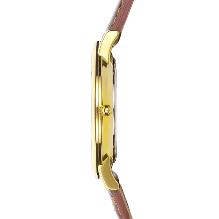 Michel Herbelin Classique Quartz 12248P08MA PVD Or Jaune Cuir Brun