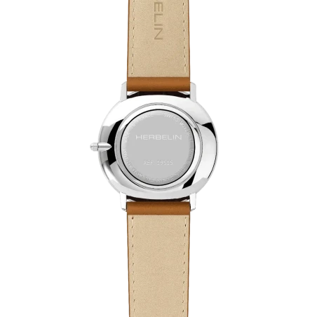 Michel Herbelin City Quartz Bleu 19515AP15GD Cuir Brun Acier