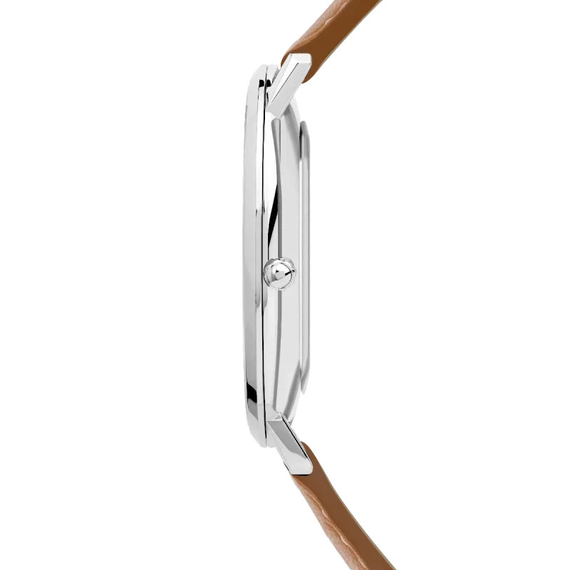 Michel Herbelin City Quartz Bleu 19515AP15GD Cuir Brun Acier