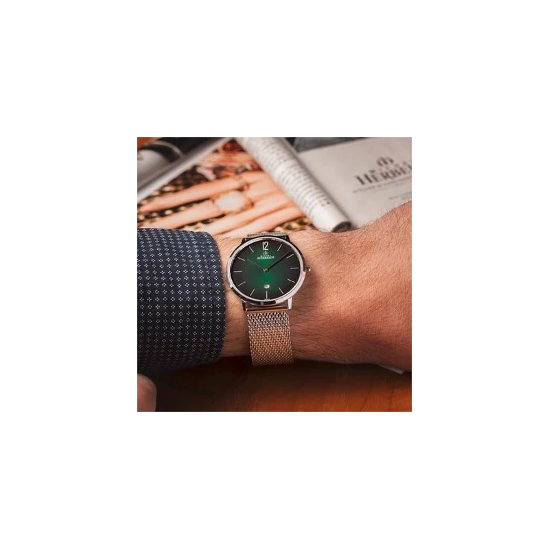 Michel Herbelin City Quartz Vert 19515AP16B Acier Milanaise Homme
