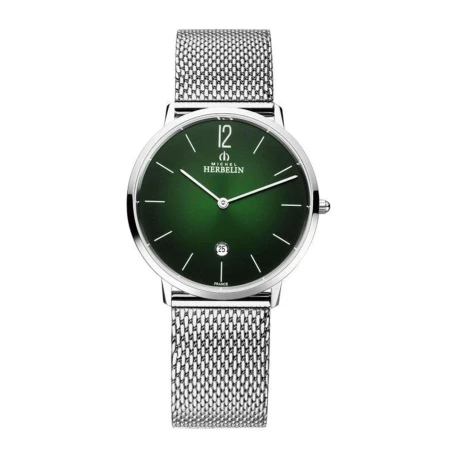 Michel Herbelin City Quartz Vert 19515AP16B Acier Milanaise Homme