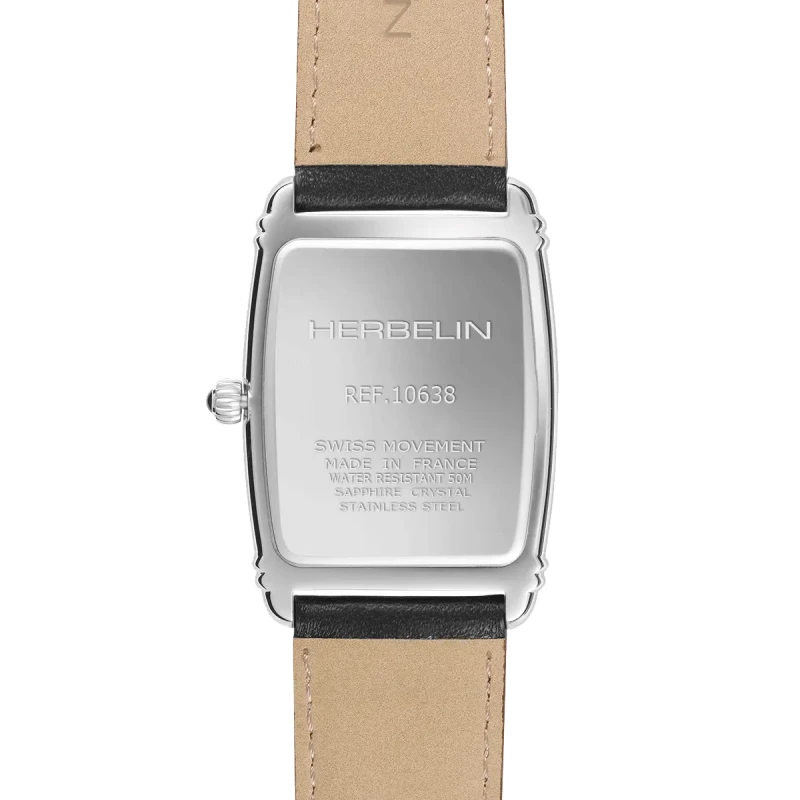 Michel Herbelin Art Déco Petite Seconde 10638AP08 Argent Croco Noir