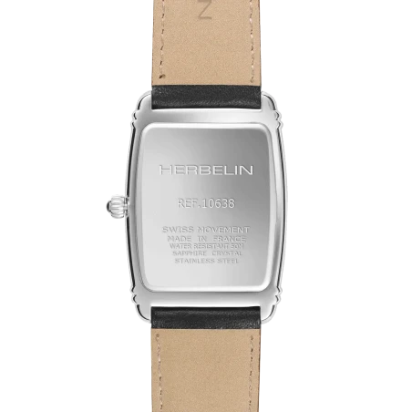 Michel Herbelin Art Déco Petite Seconde 10638AP08 Argent Croco Noir